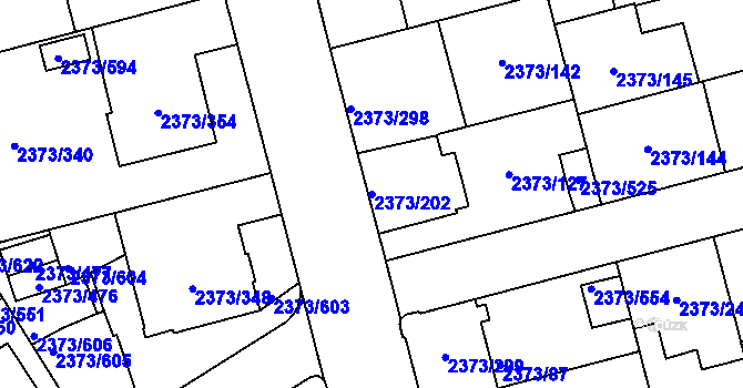 Parcela st. 2373/202 v KÚ Opava-Předměstí, Katastrální mapa