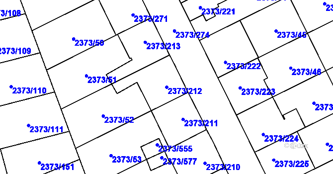Parcela st. 2373/212 v KÚ Opava-Předměstí, Katastrální mapa