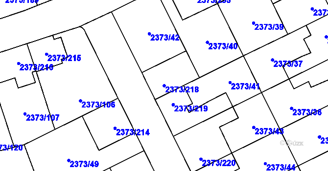 Parcela st. 2373/218 v KÚ Opava-Předměstí, Katastrální mapa