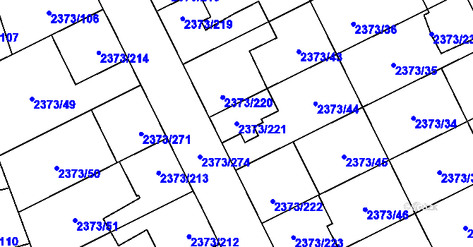 Parcela st. 2373/221 v KÚ Opava-Předměstí, Katastrální mapa