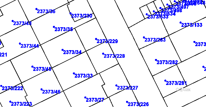 Parcela st. 2373/228 v KÚ Opava-Předměstí, Katastrální mapa