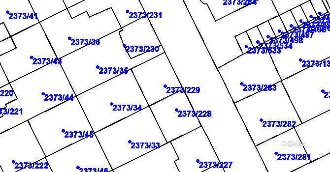 Parcela st. 2373/229 v KÚ Opava-Předměstí, Katastrální mapa