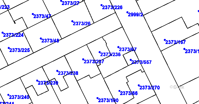 Parcela st. 2373/236 v KÚ Opava-Předměstí, Katastrální mapa