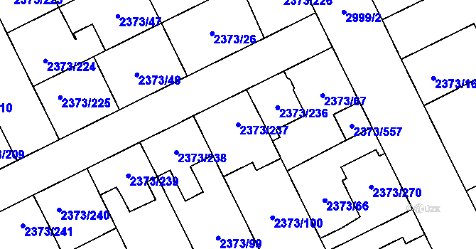 Parcela st. 2373/237 v KÚ Opava-Předměstí, Katastrální mapa