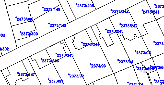 Parcela st. 2373/244 v KÚ Opava-Předměstí, Katastrální mapa