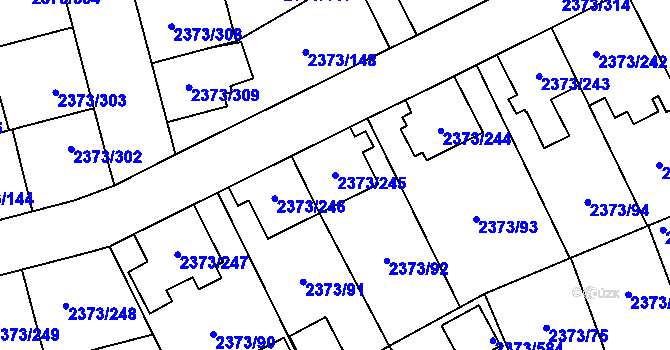Parcela st. 2373/245 v KÚ Opava-Předměstí, Katastrální mapa