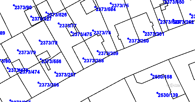 Parcela st. 2373/259 v KÚ Opava-Předměstí, Katastrální mapa