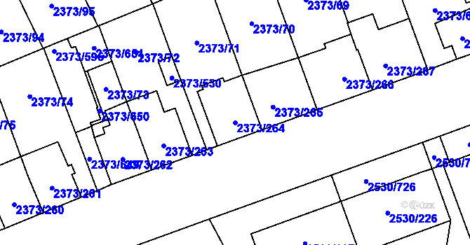 Parcela st. 2373/264 v KÚ Opava-Předměstí, Katastrální mapa