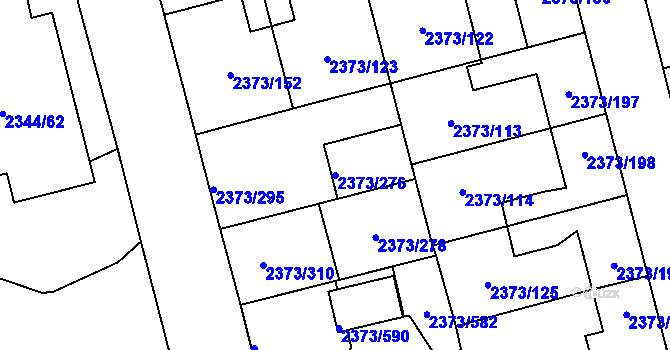 Parcela st. 2373/276 v KÚ Opava-Předměstí, Katastrální mapa