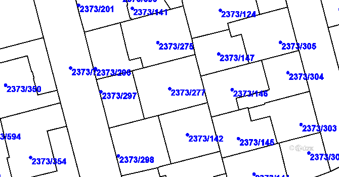 Parcela st. 2373/277 v KÚ Opava-Předměstí, Katastrální mapa