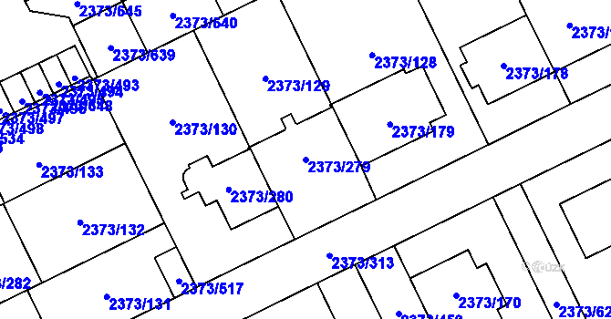 Parcela st. 2373/279 v KÚ Opava-Předměstí, Katastrální mapa