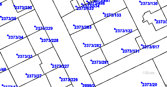 Parcela st. 2373/282 v KÚ Opava-Předměstí, Katastrální mapa