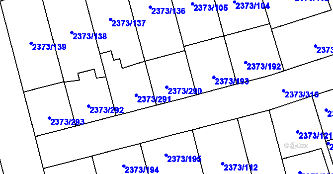 Parcela st. 2373/290 v KÚ Opava-Předměstí, Katastrální mapa