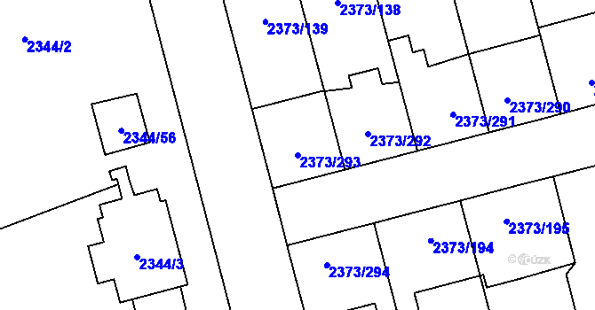 Parcela st. 2373/293 v KÚ Opava-Předměstí, Katastrální mapa