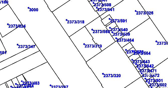 Parcela st. 2373/319 v KÚ Opava-Předměstí, Katastrální mapa