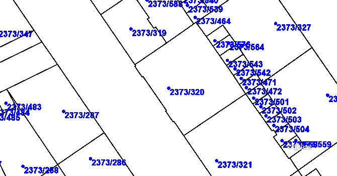 Parcela st. 2373/320 v KÚ Opava-Předměstí, Katastrální mapa