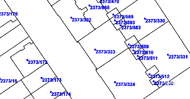 Parcela st. 2373/323 v KÚ Opava-Předměstí, Katastrální mapa