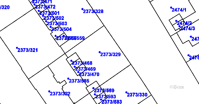 Parcela st. 2373/329 v KÚ Opava-Předměstí, Katastrální mapa