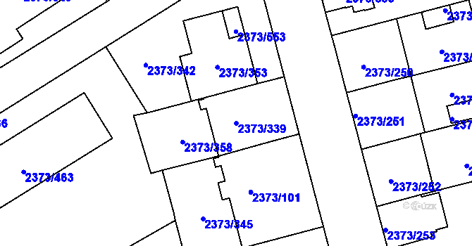 Parcela st. 2373/339 v KÚ Opava-Předměstí, Katastrální mapa