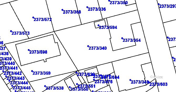 Parcela st. 2373/340 v KÚ Opava-Předměstí, Katastrální mapa