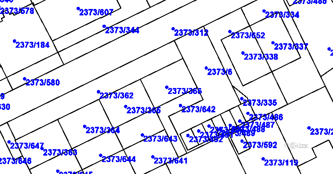 Parcela st. 2373/366 v KÚ Opava-Předměstí, Katastrální mapa