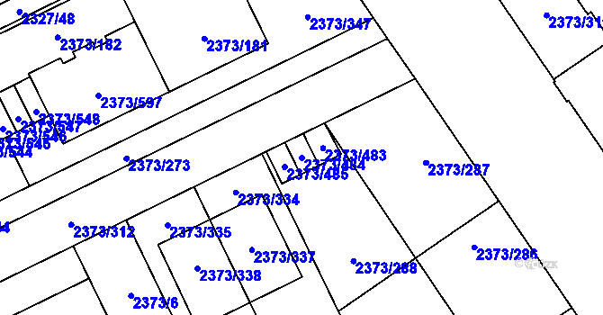 Parcela st. 2373/484 v KÚ Opava-Předměstí, Katastrální mapa