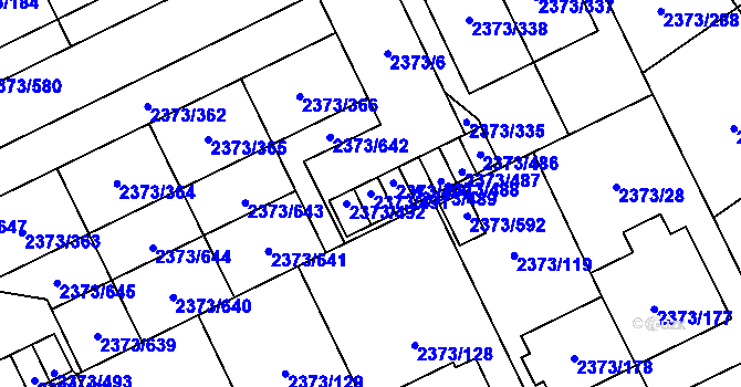 Parcela st. 2373/491 v KÚ Opava-Předměstí, Katastrální mapa