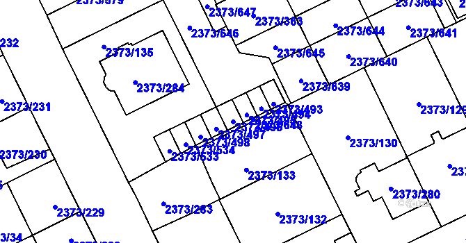 Parcela st. 2373/496 v KÚ Opava-Předměstí, Katastrální mapa