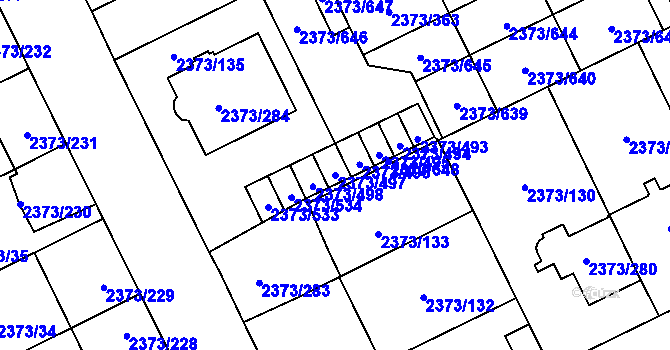 Parcela st. 2373/497 v KÚ Opava-Předměstí, Katastrální mapa