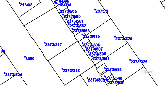 Parcela st. 2373/506 v KÚ Opava-Předměstí, Katastrální mapa