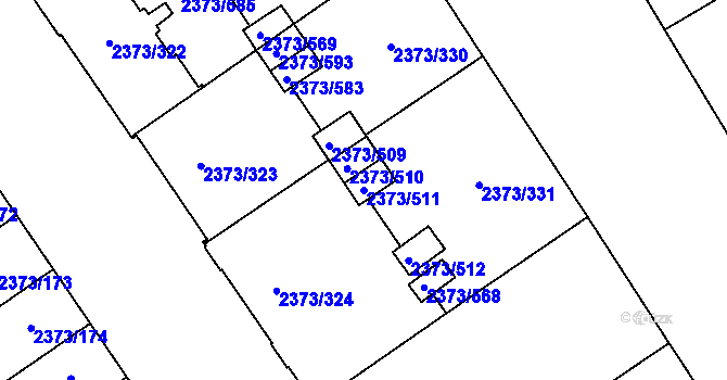 Parcela st. 2373/511 v KÚ Opava-Předměstí, Katastrální mapa