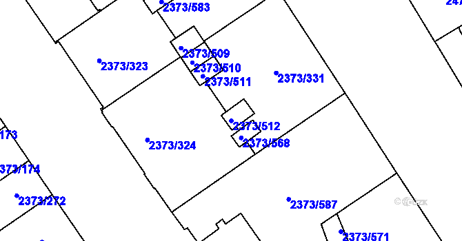 Parcela st. 2373/512 v KÚ Opava-Předměstí, Katastrální mapa