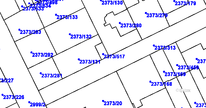 Parcela st. 2373/517 v KÚ Opava-Předměstí, Katastrální mapa