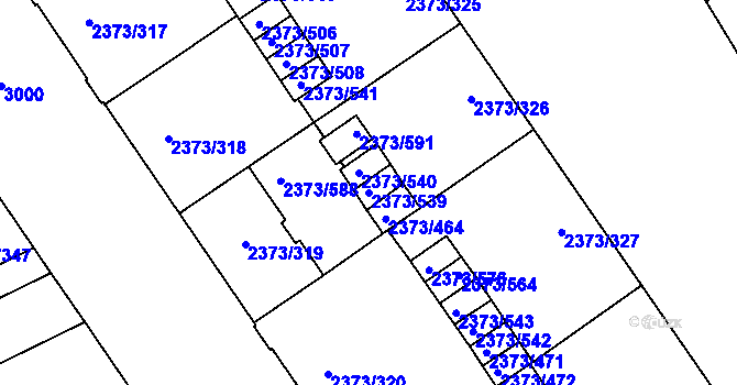 Parcela st. 2373/539 v KÚ Opava-Předměstí, Katastrální mapa
