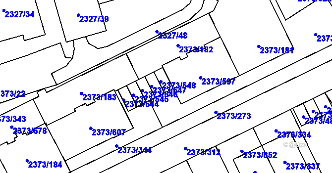 Parcela st. 2373/548 v KÚ Opava-Předměstí, Katastrální mapa