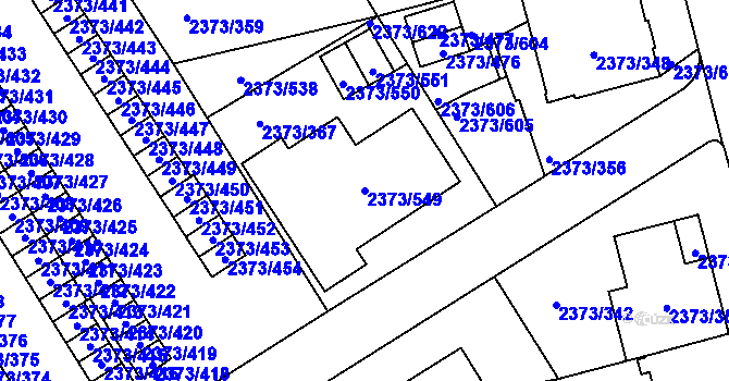 Parcela st. 2373/549 v KÚ Opava-Předměstí, Katastrální mapa