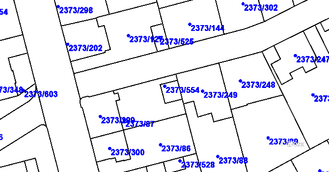 Parcela st. 2373/554 v KÚ Opava-Předměstí, Katastrální mapa