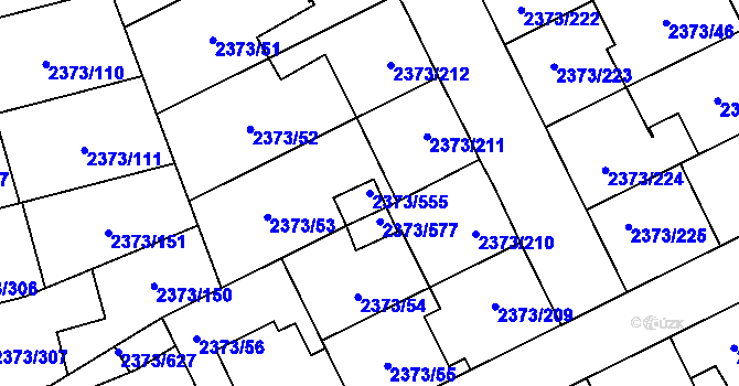 Parcela st. 2373/555 v KÚ Opava-Předměstí, Katastrální mapa