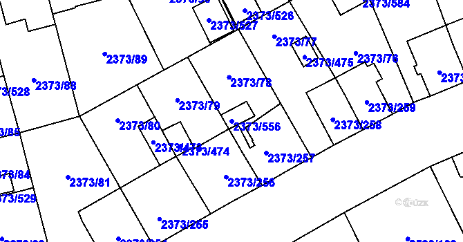 Parcela st. 2373/556 v KÚ Opava-Předměstí, Katastrální mapa