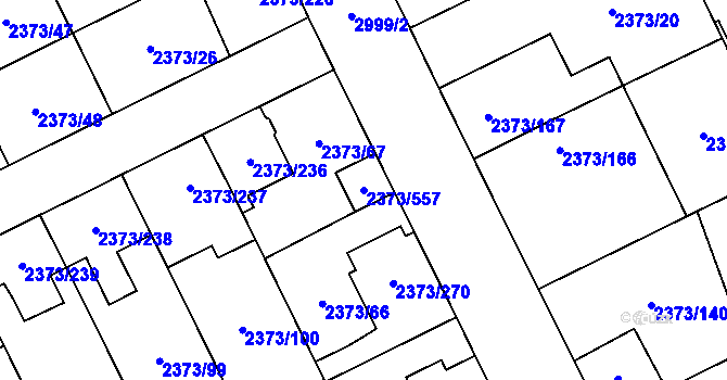 Parcela st. 2373/557 v KÚ Opava-Předměstí, Katastrální mapa