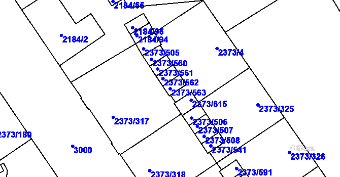 Parcela st. 2373/563 v KÚ Opava-Předměstí, Katastrální mapa