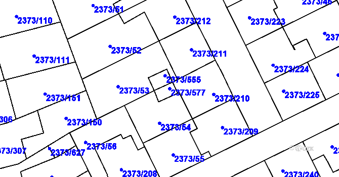 Parcela st. 2373/577 v KÚ Opava-Předměstí, Katastrální mapa