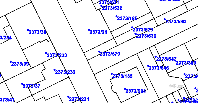 Parcela st. 2373/579 v KÚ Opava-Předměstí, Katastrální mapa