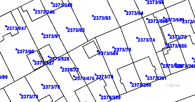 Parcela st. 2373/584 v KÚ Opava-Předměstí, Katastrální mapa