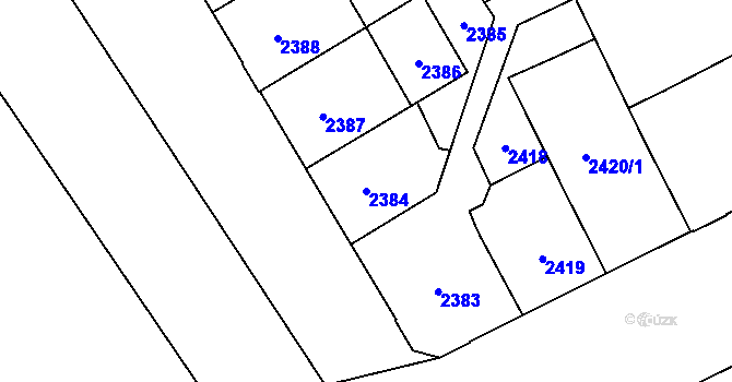 Parcela st. 2384 v KÚ Opava-Předměstí, Katastrální mapa