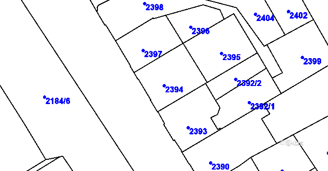 Parcela st. 2394 v KÚ Opava-Předměstí, Katastrální mapa