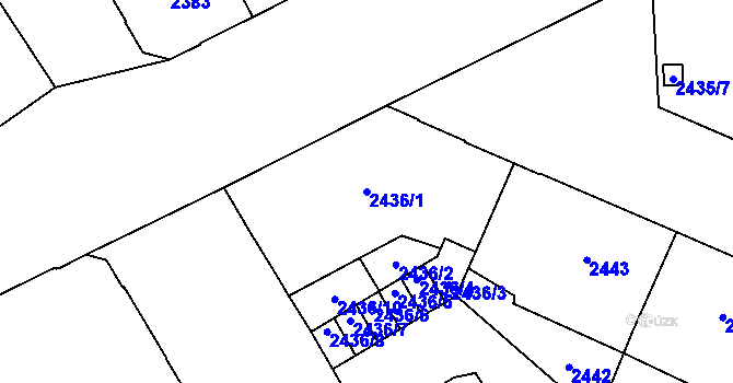 Parcela st. 2436/1 v KÚ Opava-Předměstí, Katastrální mapa