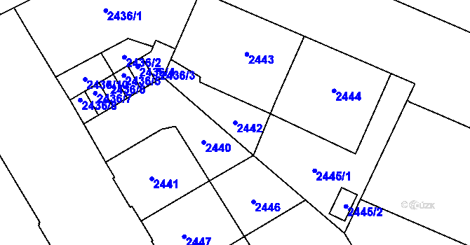 Parcela st. 2442 v KÚ Opava-Předměstí, Katastrální mapa