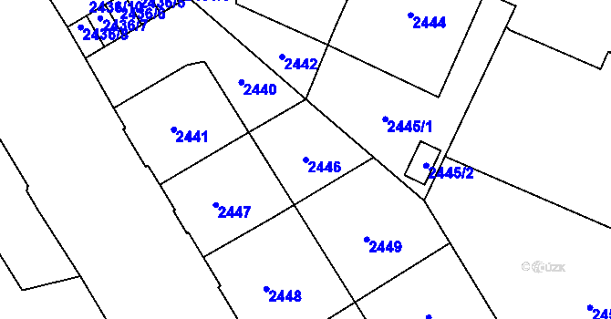 Parcela st. 2446 v KÚ Opava-Předměstí, Katastrální mapa