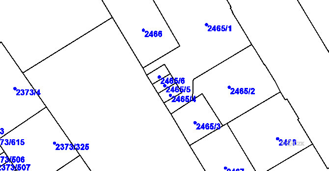 Parcela st. 2465/5 v KÚ Opava-Předměstí, Katastrální mapa